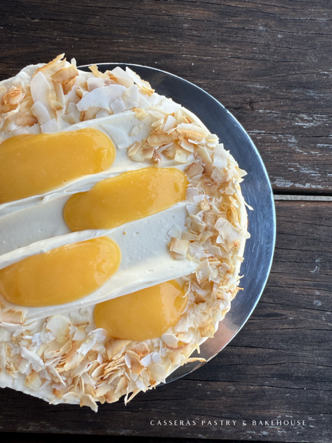 Coconut Cake w Passionfruit Curd