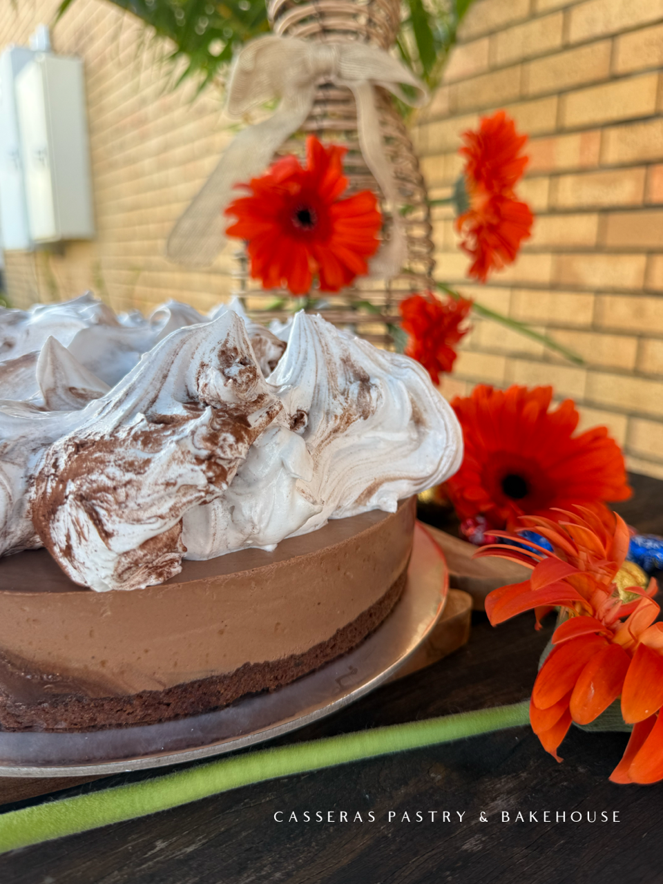 Chocolate Cheesecake with Italian Meringue