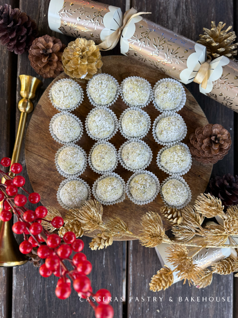 Pistachio & White Chocolate Snow Truffles